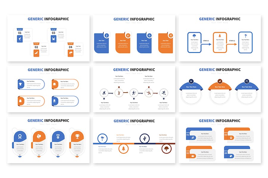 信息步骤流程图形keynote模板 - 顶尖PPT