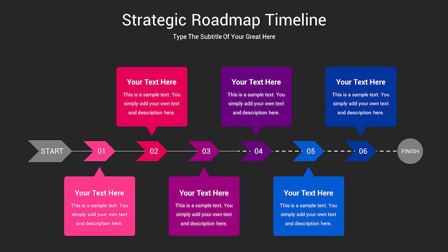 战略规划时间轴图形Keynote模板 - 顶尖PPT