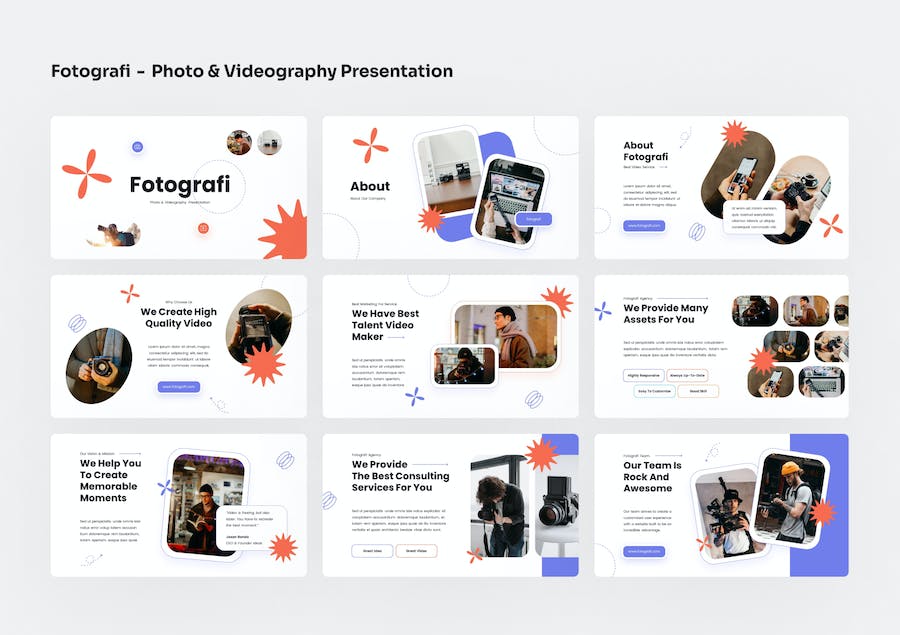 摄影视频服务项目展示PPT模板 - 顶尖PPT
