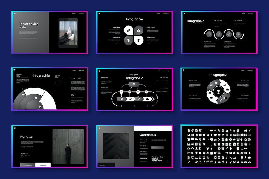 多彩图片拼贴商务Keynote模板 - 顶尖PPT