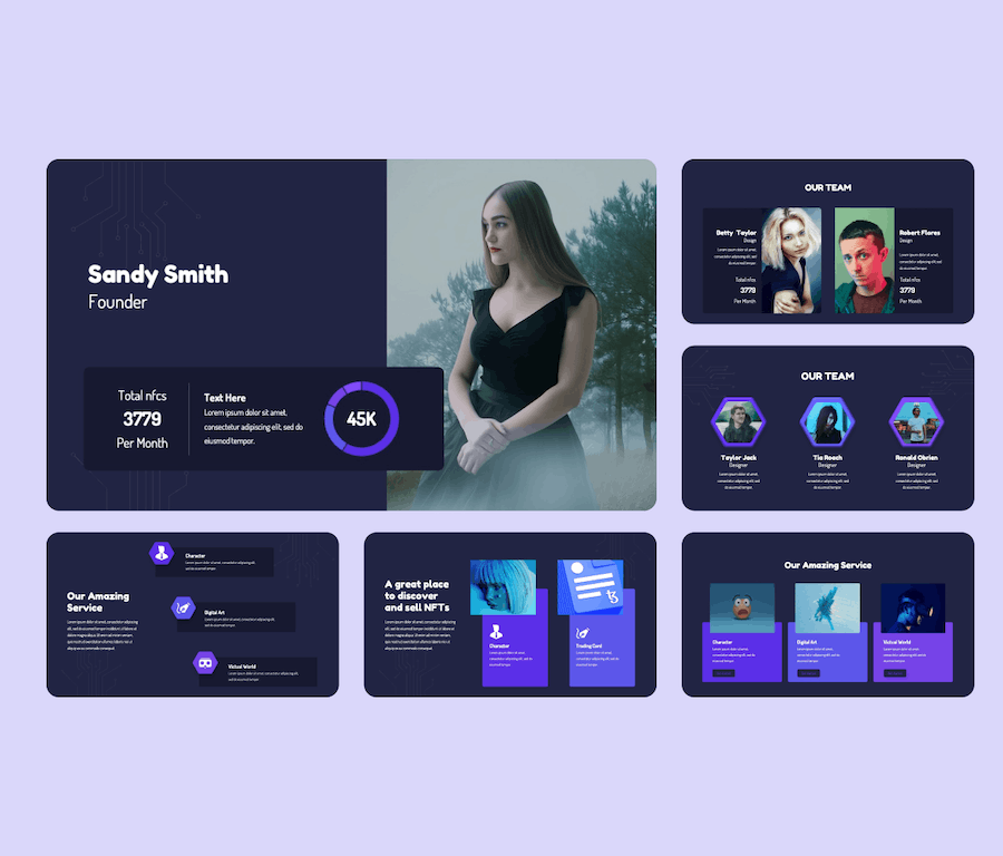 NFT主题演示欧美风PowerPoint模板 - 顶尖PPT