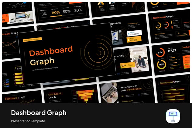 仪表板图表数据监控Keynote模板 - 顶尖PPT