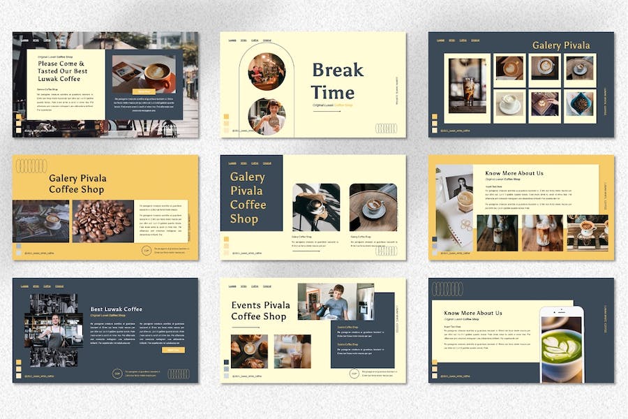 咖啡店咖啡厅餐饮推广Keynote模板 - 顶尖PPT