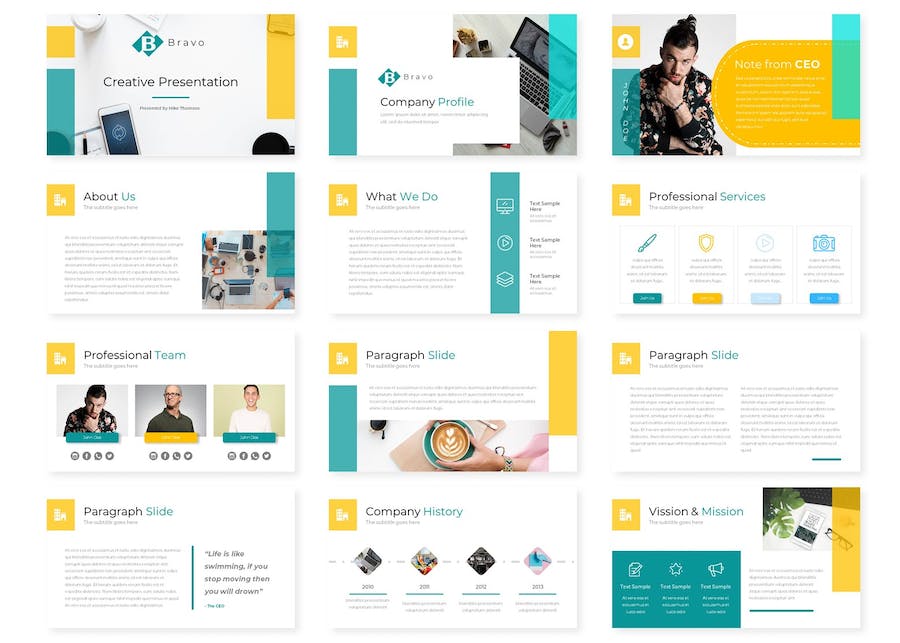 彩色创意设计视觉展示PPT模板 - 顶尖PPT