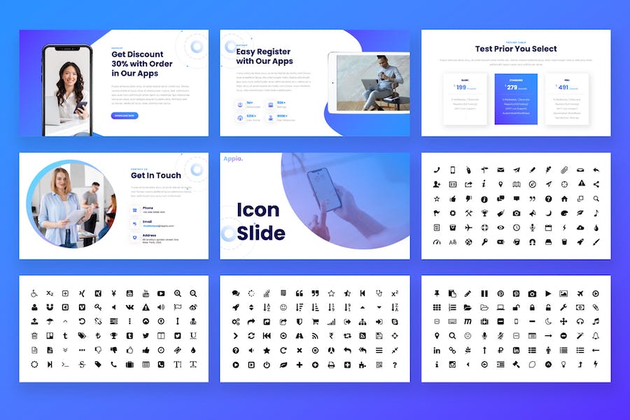 移动应用与SaaS业务展示Keynote模板 - 顶尖PPT