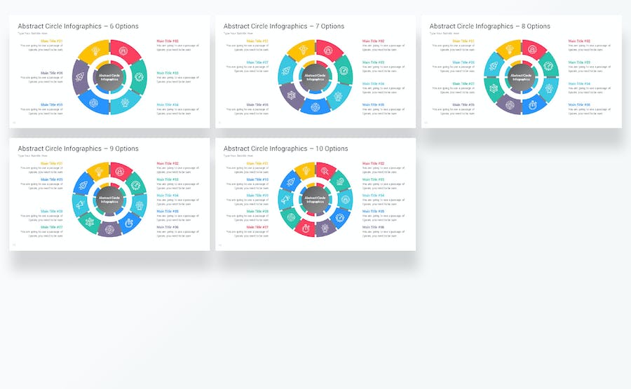 抽象圆形数据可视化信息图表PPT模板 - 顶尖PPT
