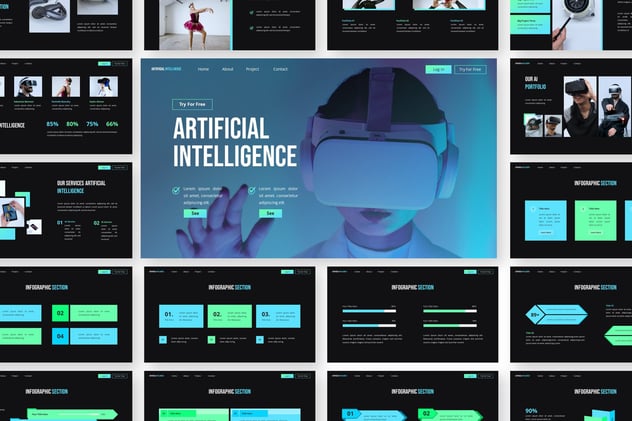 人工智能AI科技主题keynote模板 - 顶尖PPT