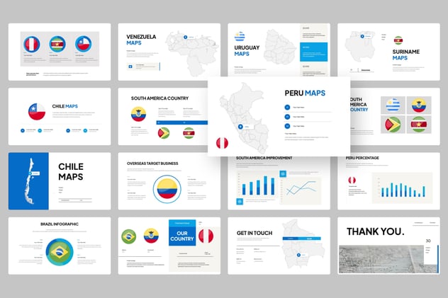 南美洲信息图形keynote模板 - 顶尖PPT