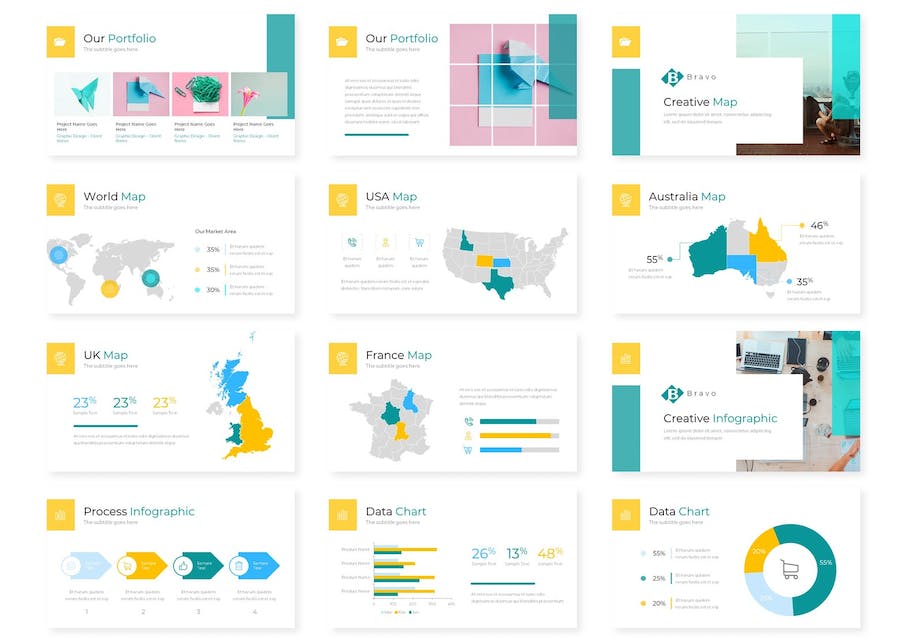 彩色创意设计视觉展示PPT模板 - 顶尖PPT
