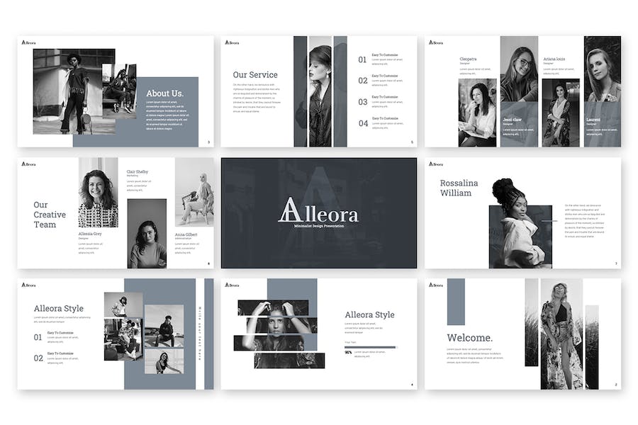 时尚风格写真摄影keynote模板 - 顶尖PPT