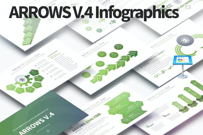 箭头信息数据分析图形图表keynote模板 - 顶尖PPT