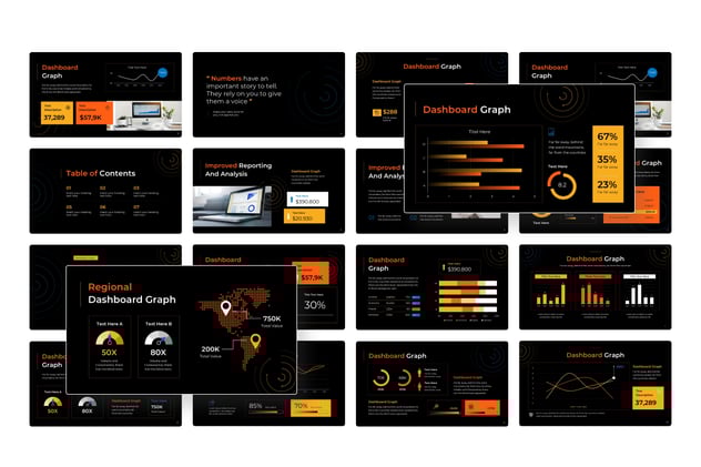 仪表板图表数据监控Keynote模板 - 顶尖PPT