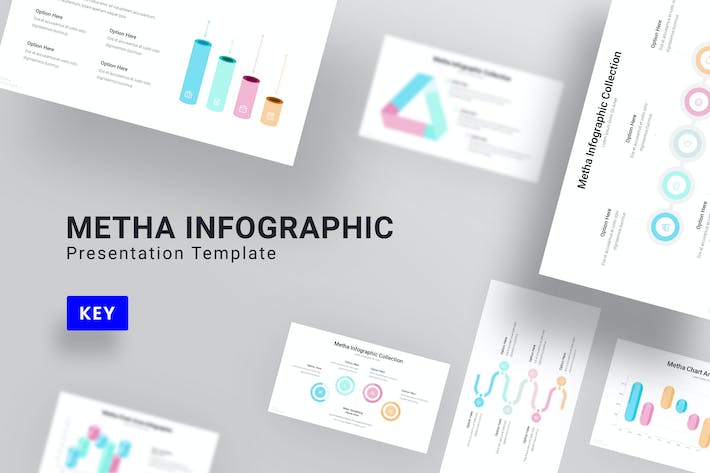 彩色循环数据图形keynote模板 - 顶尖PPT