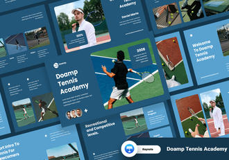 网球学院教学成果展示Keynote演讲模板 - 顶尖PPT