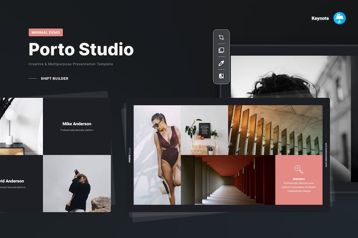 极简模特摄影图片展示keynote模板 - 顶尖PPT