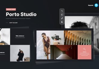 极简模特摄影图片展示keynote模板 - 顶尖PPT