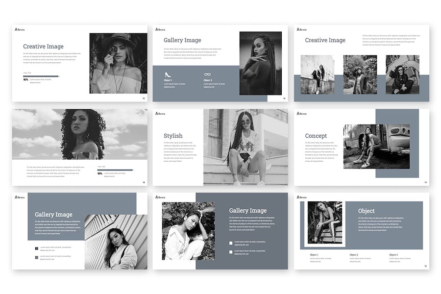 时尚风格写真摄影keynote模板 - 顶尖PPT