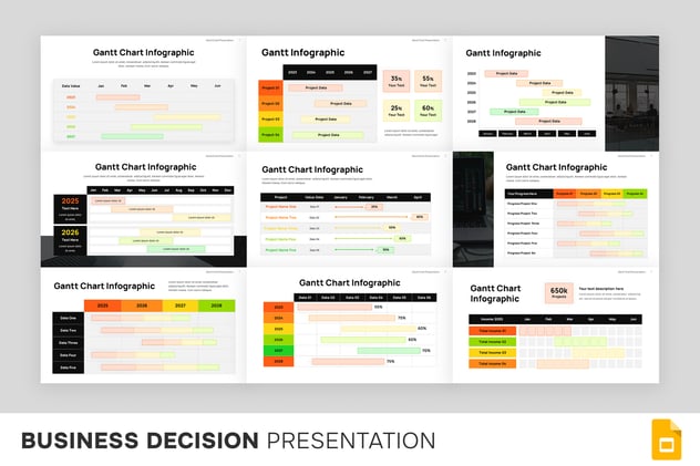 甘特图项目进度管理计划PPT模板 - 顶尖PPT