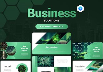 绿色业务合作企-解决方案商业计划多用途keynote模板 - 顶尖PPT