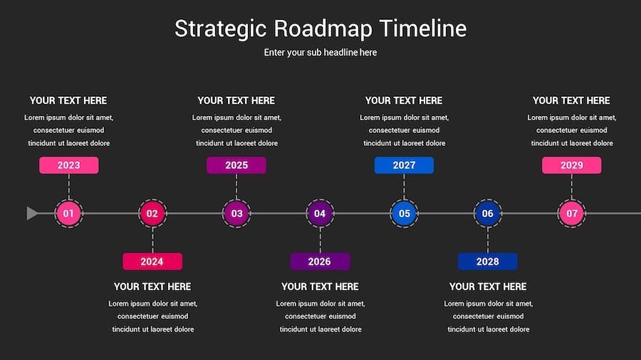 战略规划时间轴图形Keynote模板 - 顶尖PPT