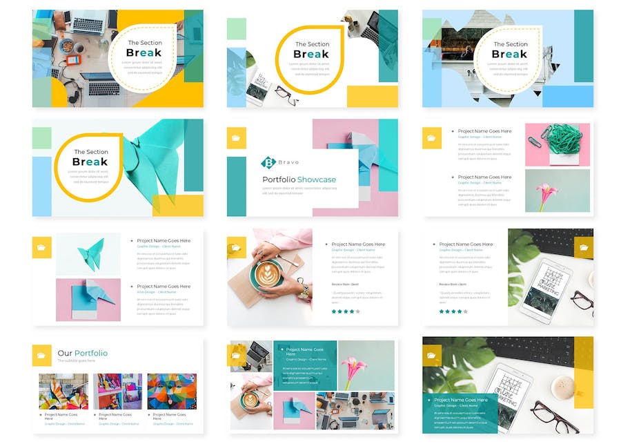 彩色创意设计视觉展示PPT模板 - 顶尖PPT