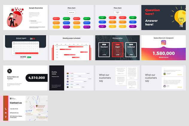 启动年度报告信息图表提案展示PPT模板 - 顶尖PPT