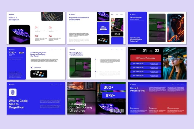 AI技术大模型发展训练keynote模板 - 顶尖PPT