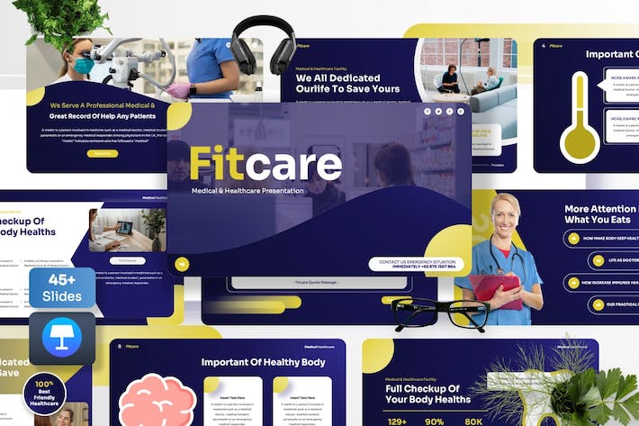 医疗保健健康服务讲述方案Keynote模板 - 顶尖PPT