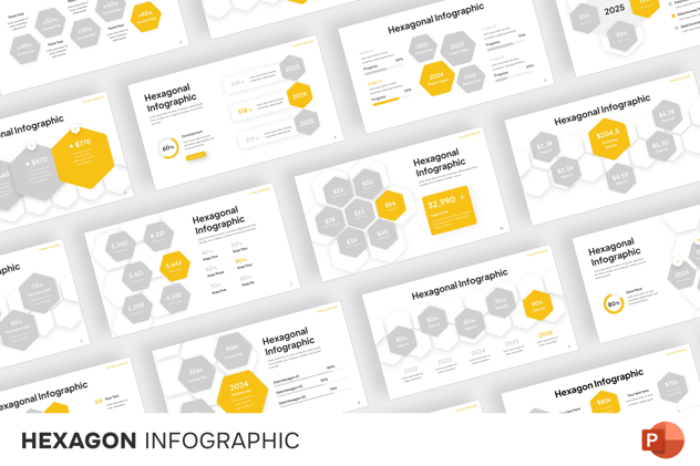 六边形形信息图形PPT模板 - 顶尖PPT