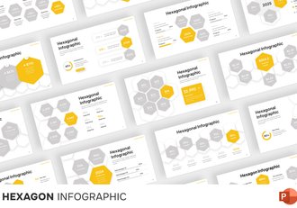 六边形形信息图形PPT模板 - 顶尖PPT