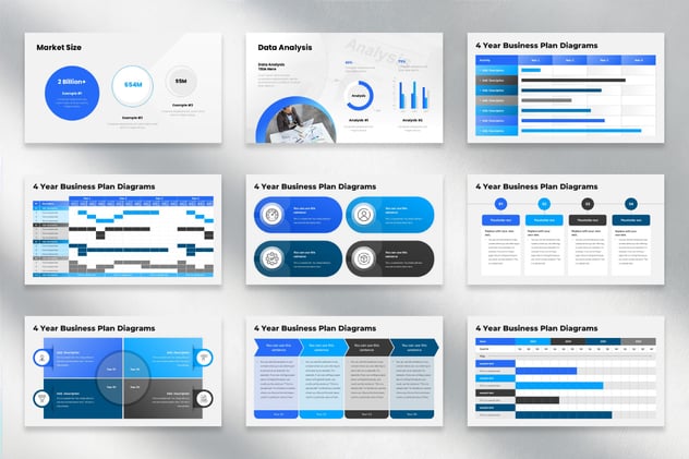 4年商业计划书战略规划方案PPT模板 - 顶尖PPT
