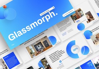 质感玻璃形态商务通用PPT模板 - 顶尖PPT