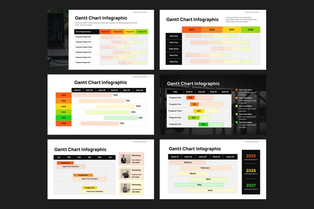 甘特图项目进度管理计划PPT模板 - 顶尖PPT