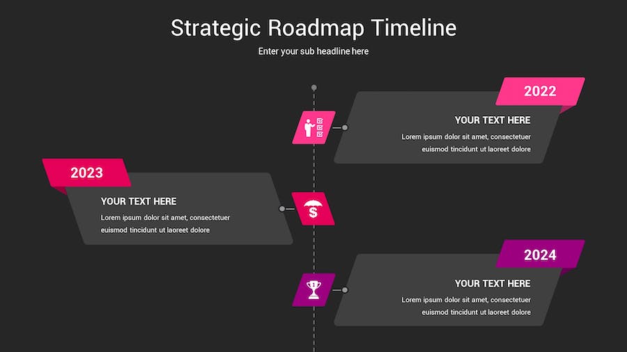 战略规划时间轴图形Keynote模板 - 顶尖PPT