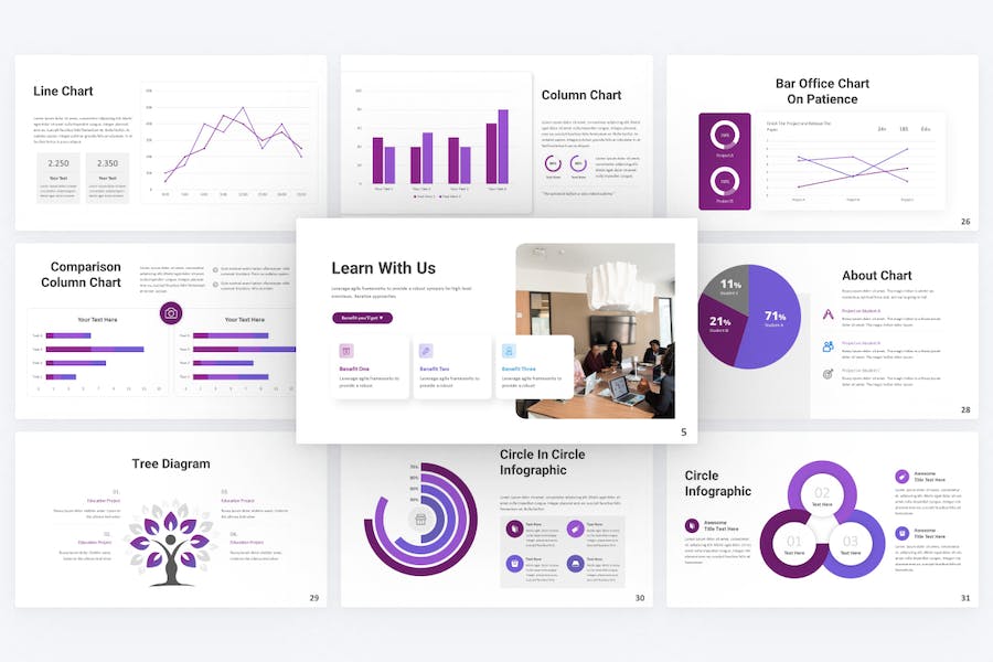 国外大学宣传介绍教育教学培训机构主题PPT模板 - 顶尖PPT