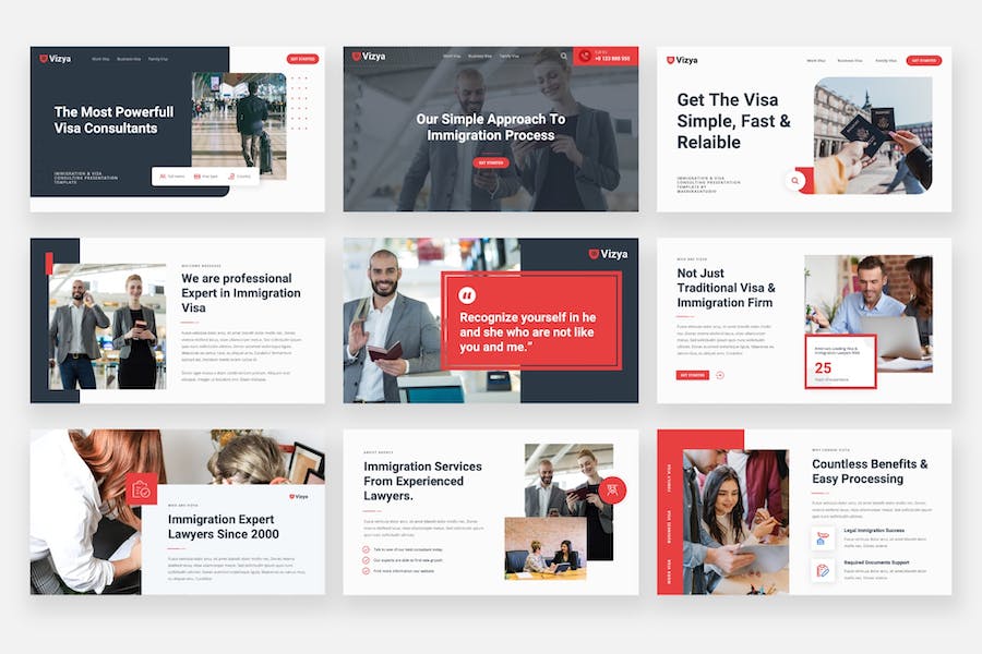 移民机构宣传介绍PPT模板 - 顶尖PPT