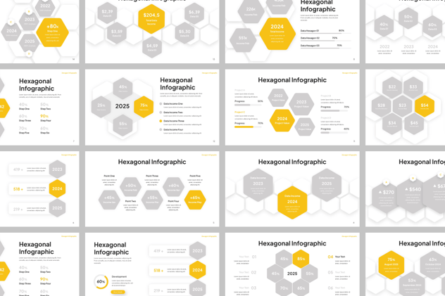 六边形形信息图形PPT模板 - 顶尖PPT