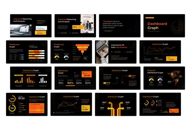 仪表板图表数据监控Keynote模板 - 顶尖PPT