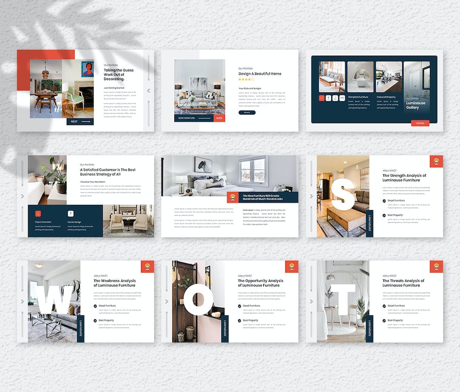 家居灯具室内设计创意展示PPT模板 - 顶尖PPT