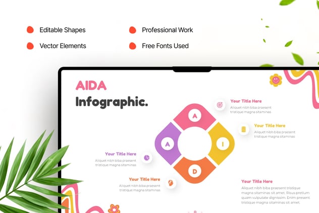 AIDA营销传播信息图形keynote模板 - 顶尖PPT