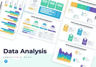 业务数据分析信息图表keynote模板 - 顶尖PPT