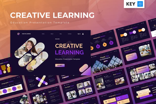 创意学习教育教学主题keynote模板 - 顶尖PPT