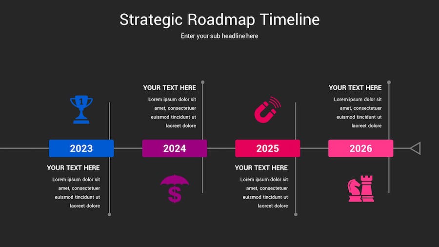 战略规划时间轴图形Keynote模板 - 顶尖PPT
