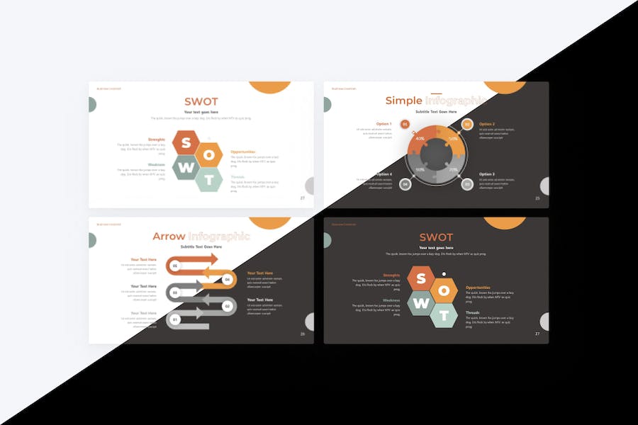 创意橙色商务国外PPTkeyntoe模板 - 顶尖PPT