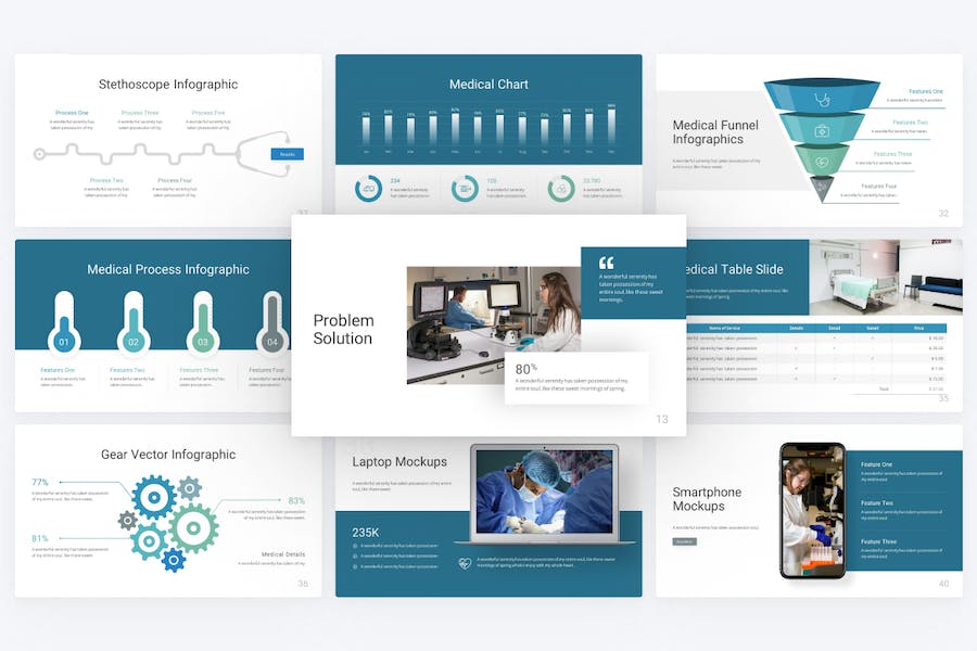 蓝色医学论文答辩医疗研究分析keynote模板 - 顶尖PPT