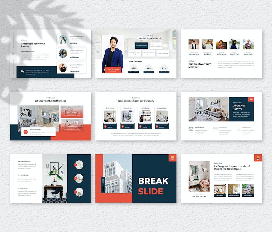 家居灯具室内设计创意展示PPT模板 - 顶尖PPT