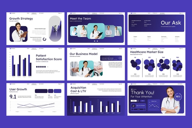 现代医疗保健机构健康管理服务PPT模板 - 顶尖PPT