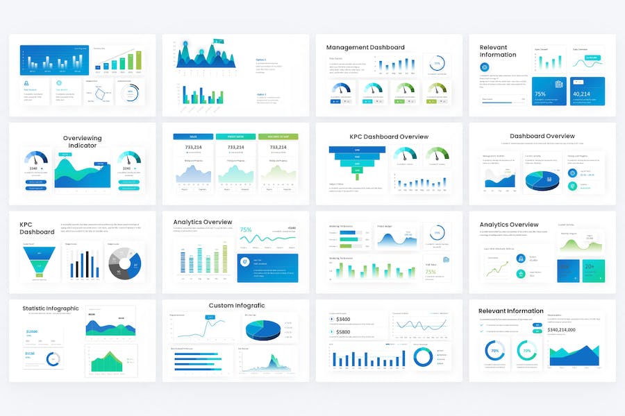 商务数据分析点线数据对比图keynote模板 - 顶尖PPT