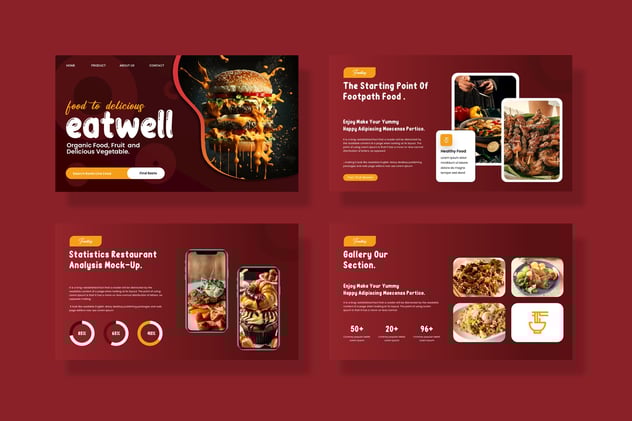 饮食健康食品相关keynote模板 - 顶尖PPT