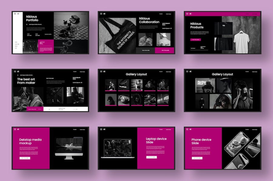 时尚潮流品牌商务宣传PPT模板 Retry - 顶尖PPT